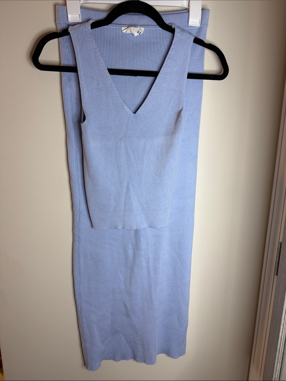 Olive & Oak Light Blue Knit Maxi Dress Set